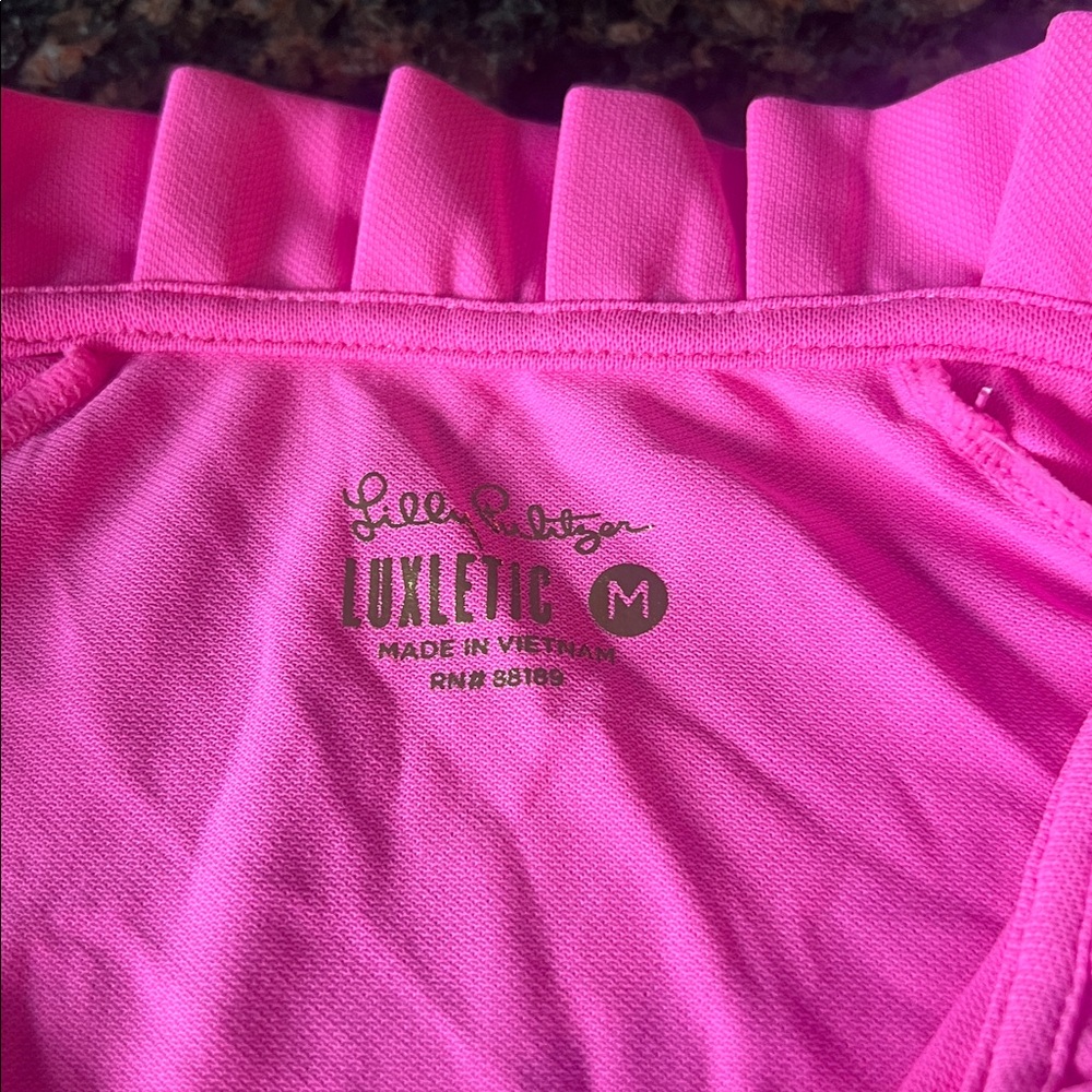 Lilly Pulitzer Luxletic top new, medium hot pink - Picture 5 of 6
